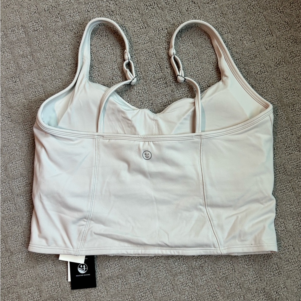 NWT Gilly Hicks Cream Longline Bralette Sports Bra, Size Medium - Picture 3 of 4